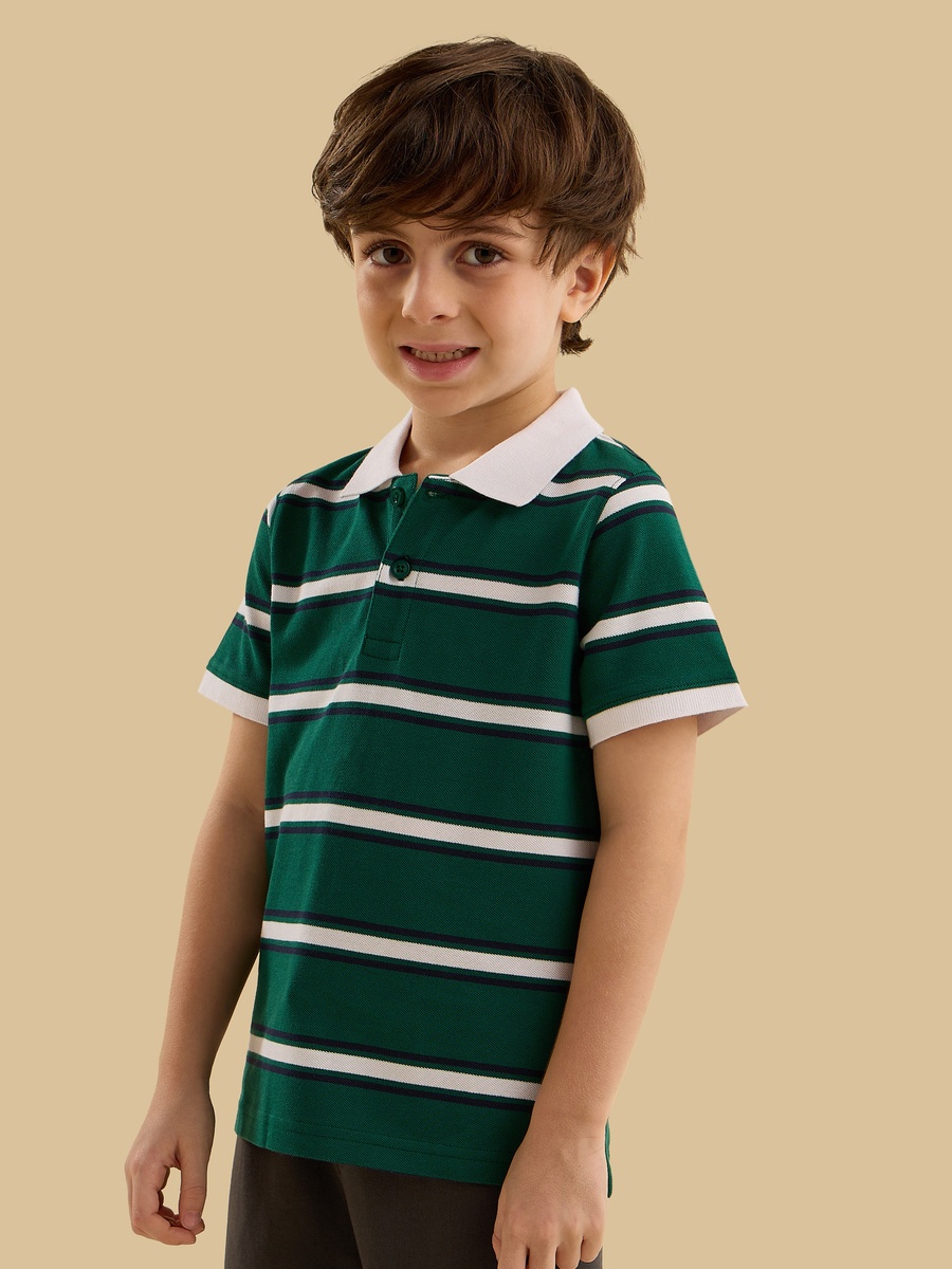 Striped Cotton Polo T-Shirt