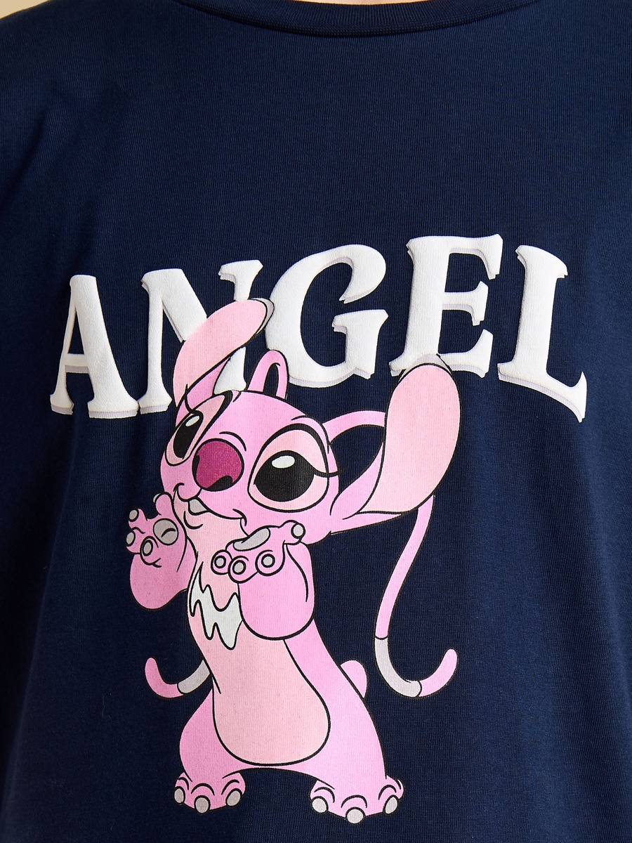 Angel Print Oversized Cotton T-Shirt