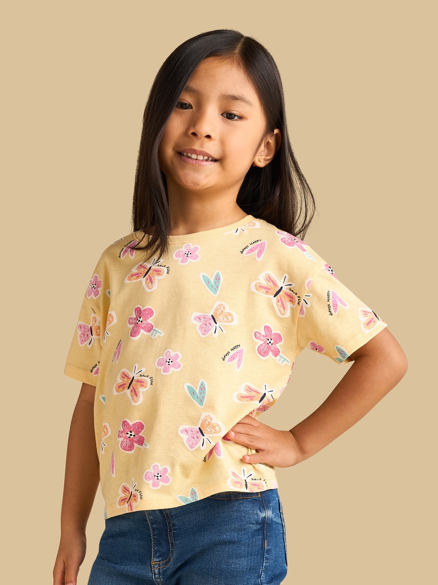 Butterfly Print Boxy T-Shirt