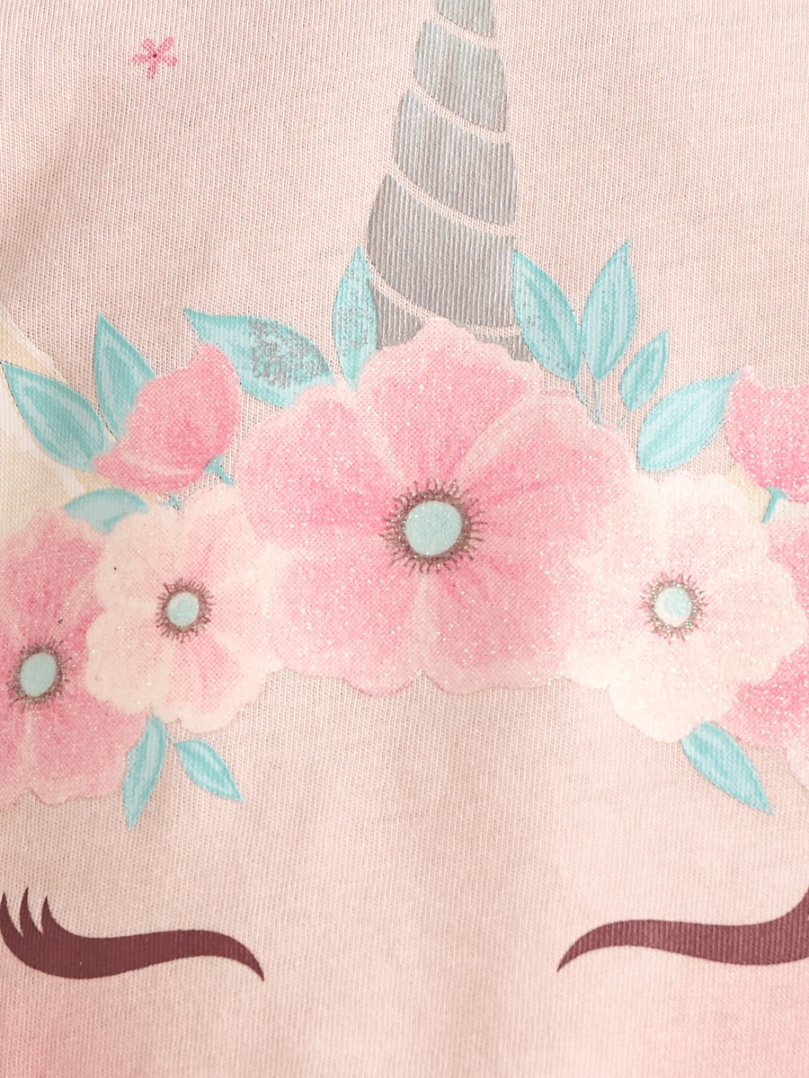 Unicorn Print Cotton Boxy T-Shirt