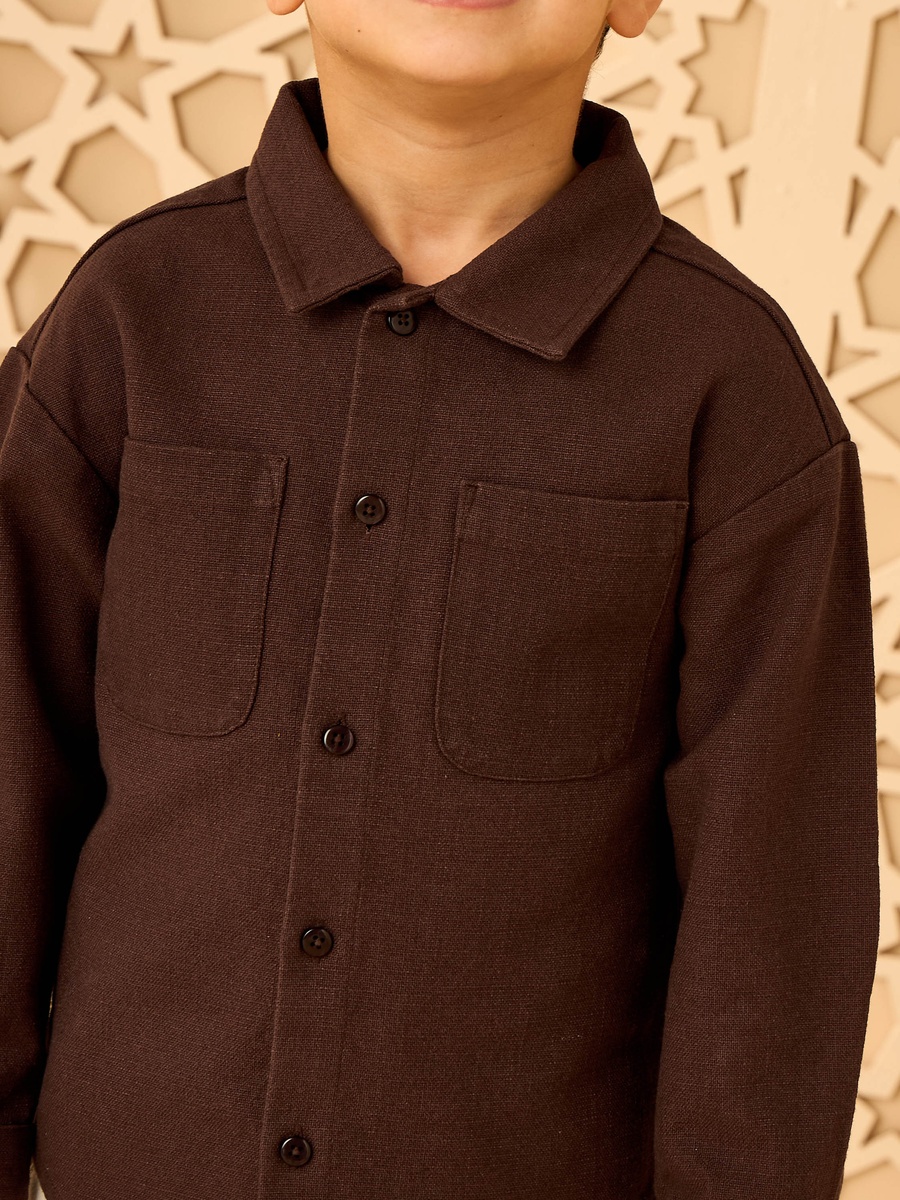 Oversized Cotton Shirt with Pockets