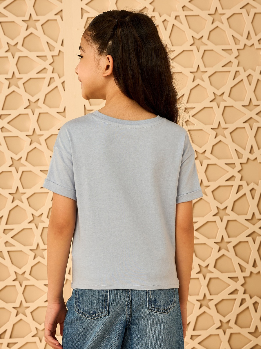 Smile Embroidered Cotton Top