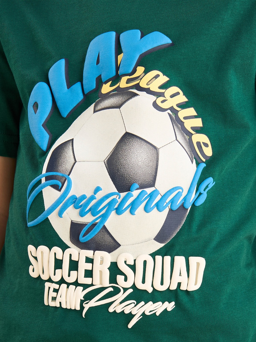 Soccer Print T-Shirt and Shorts Set