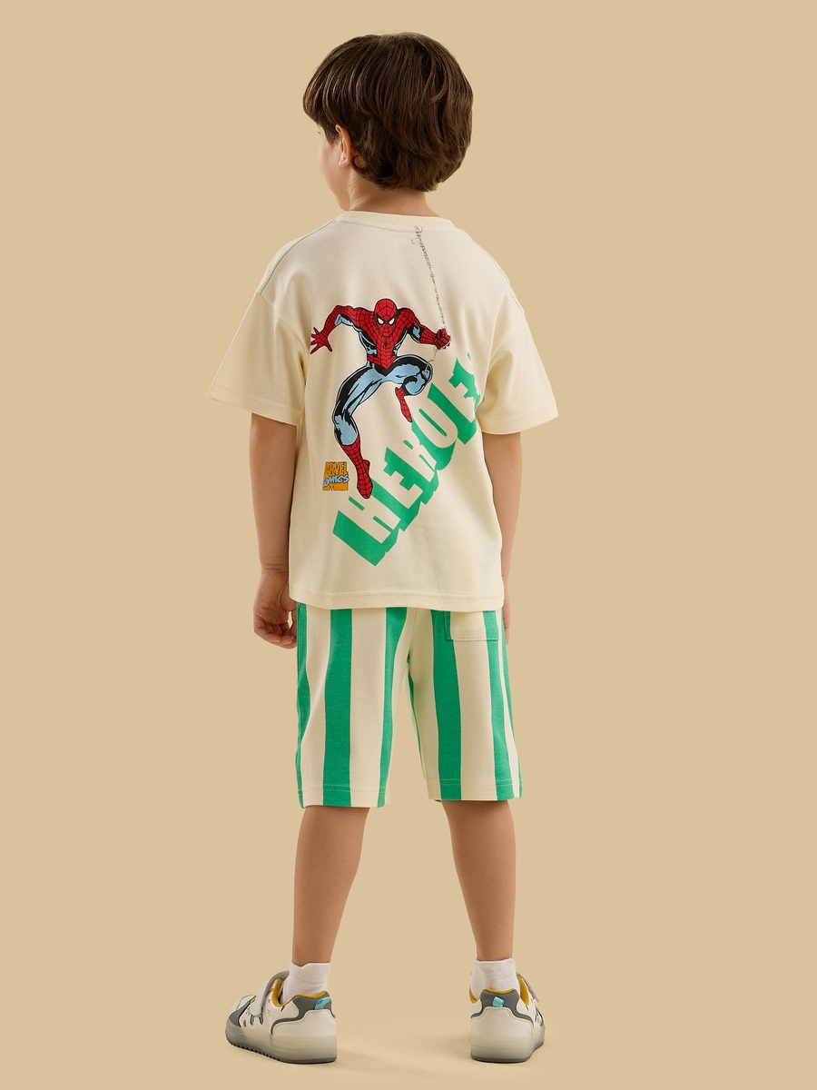 Avengers Print Cotton T-Shirt and Shorts Set