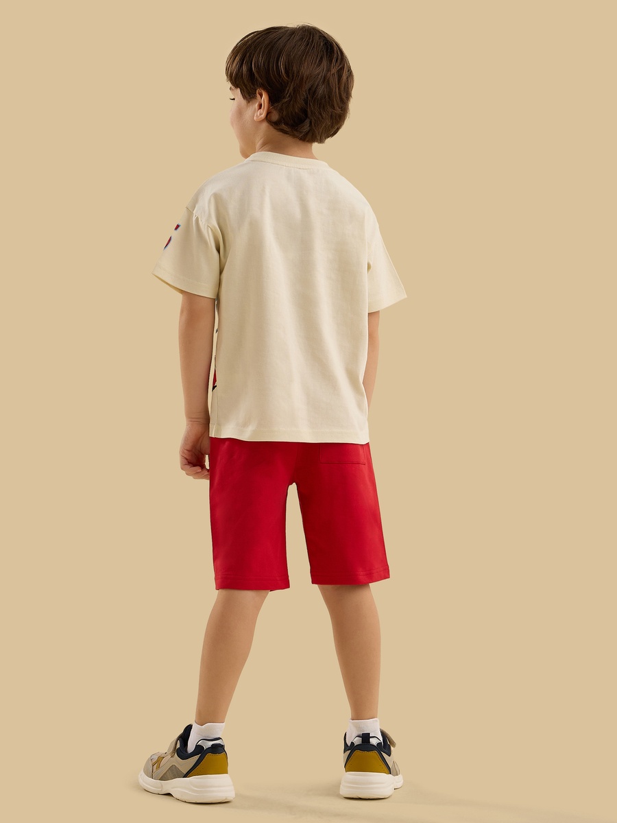 Lightning Mcqueen Print Cotton T-Shirt and Shorts Set