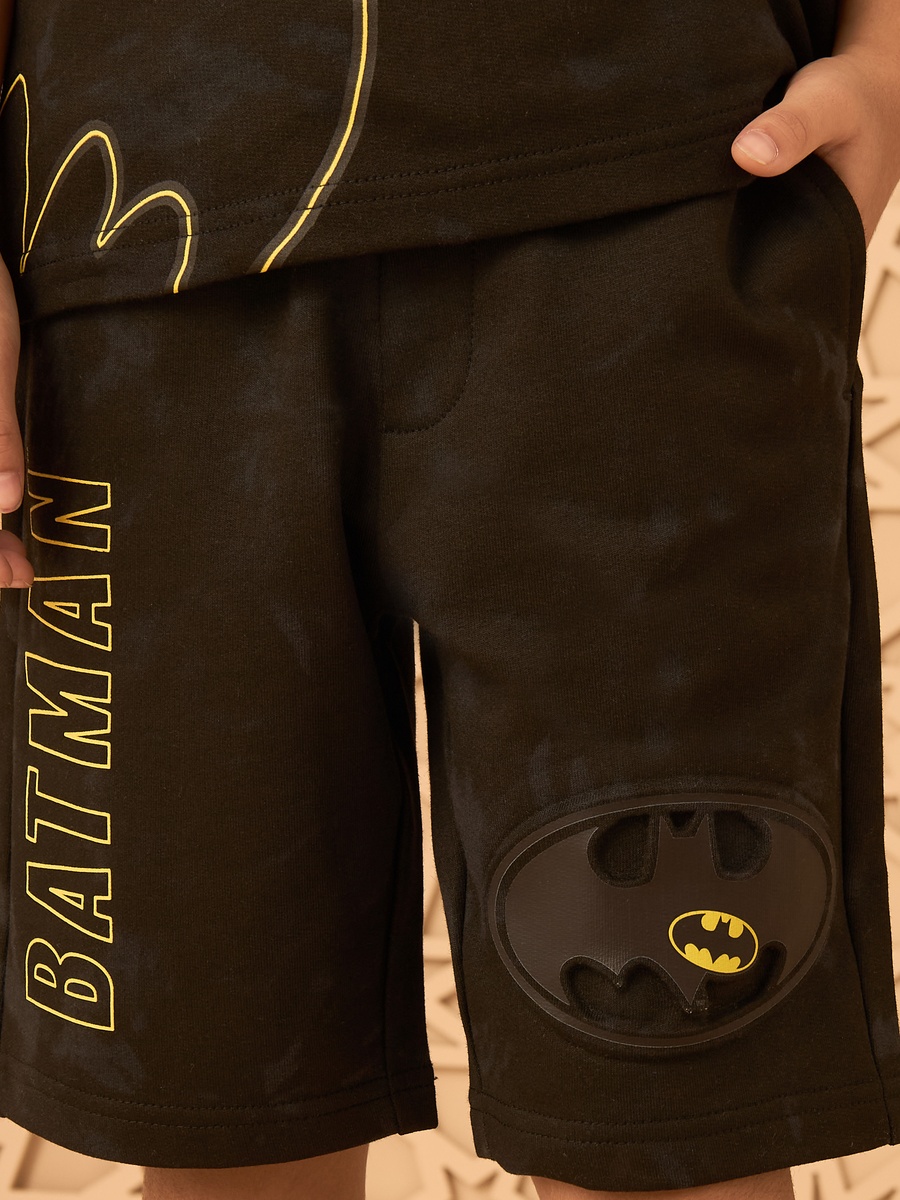 Batman Print Cotton T-Shirt and Shorts Set
