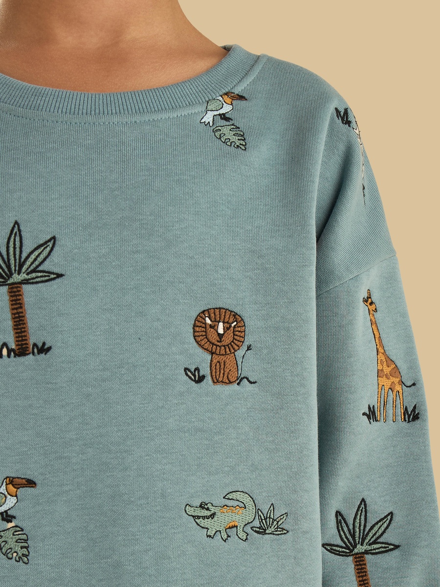 Embroidered Sweatshirt and Joggers Set