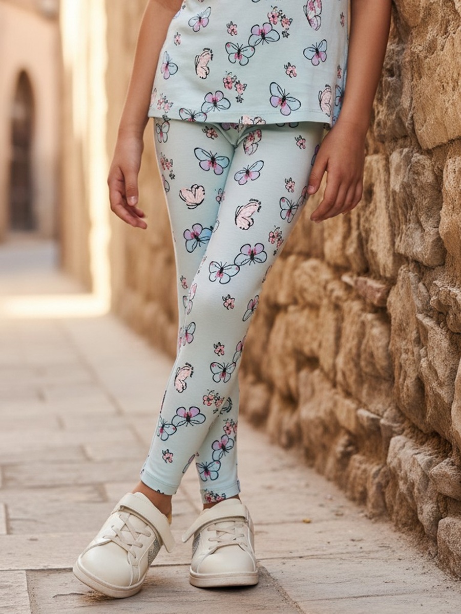 Butterfly Floral Print Full Length Leggings