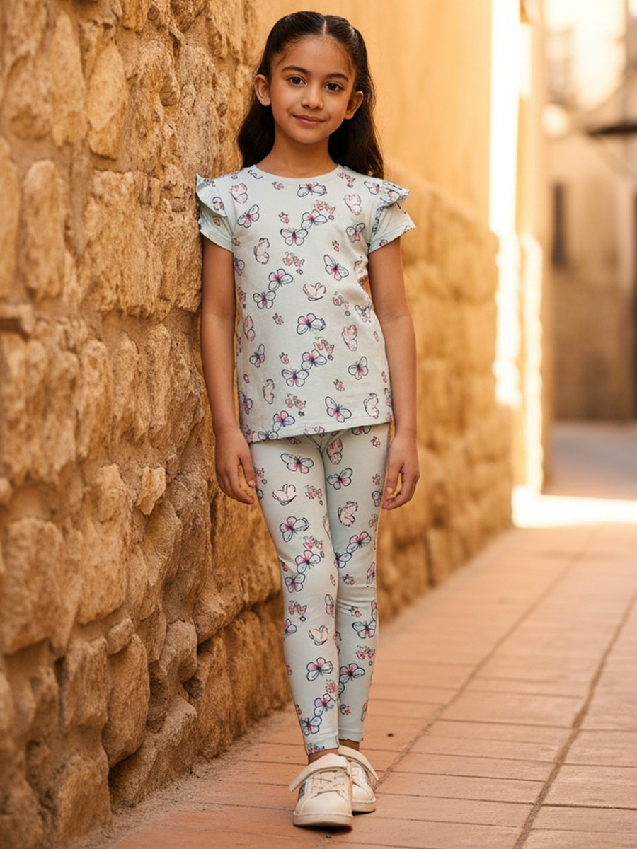 Butterfly Floral Print Full Length Leggings