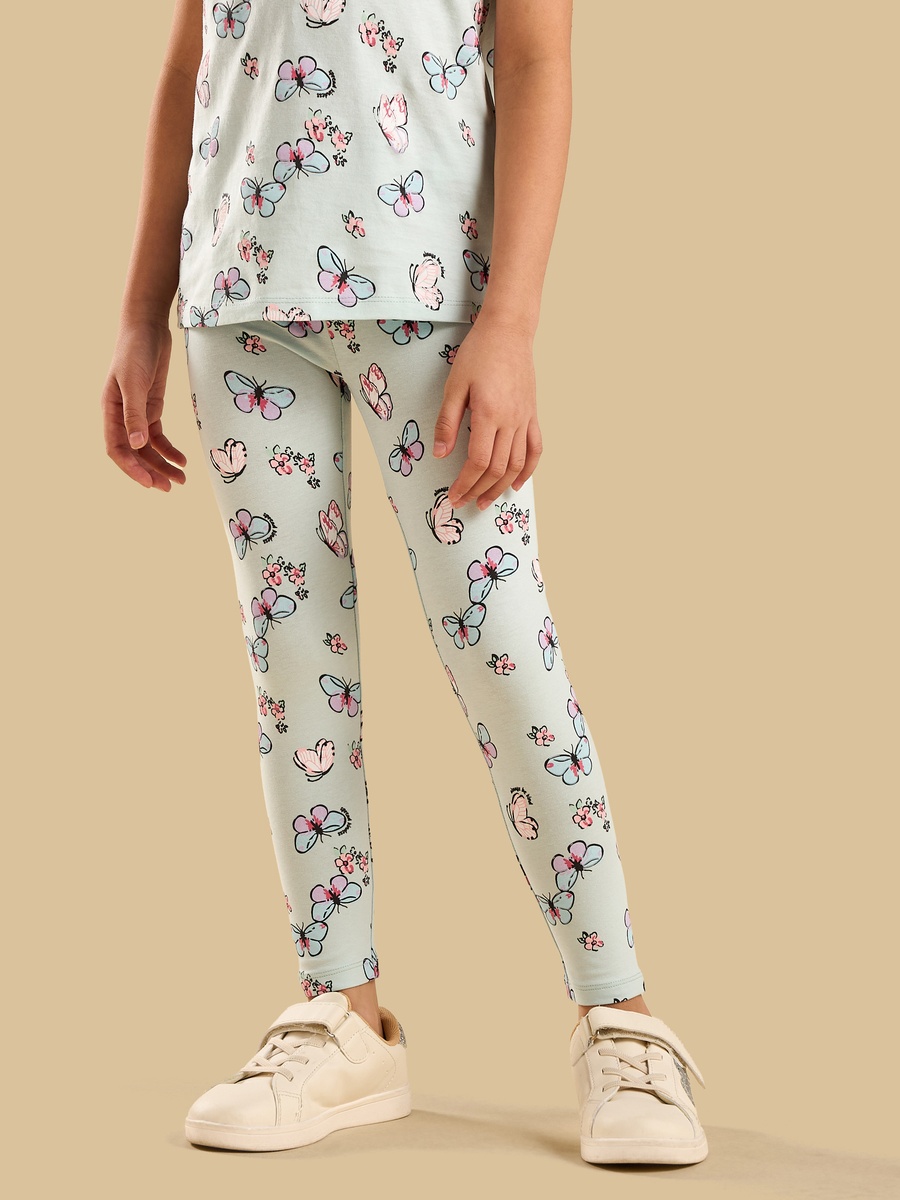 Butterfly Floral Print Full Length Leggings