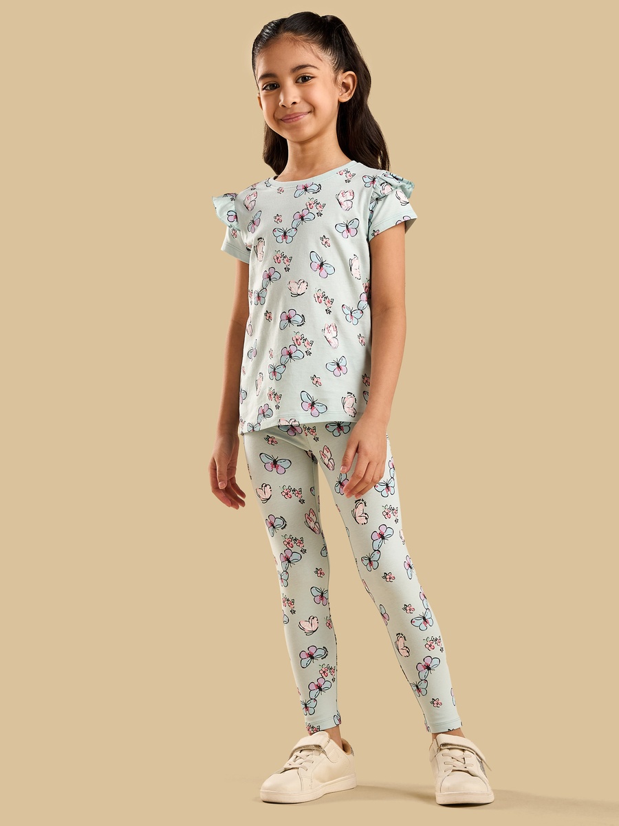 Butterfly Floral Print Full Length Leggings