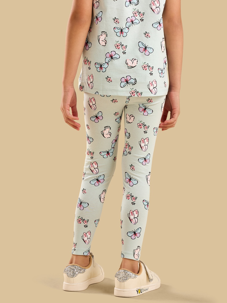 Butterfly Floral Print Full Length Leggings