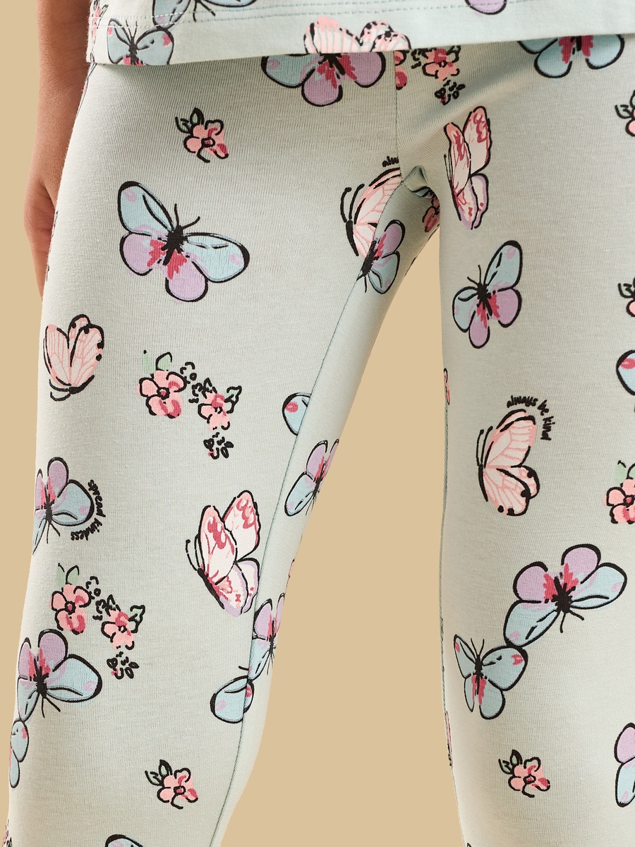 Butterfly Floral Print Full Length Leggings