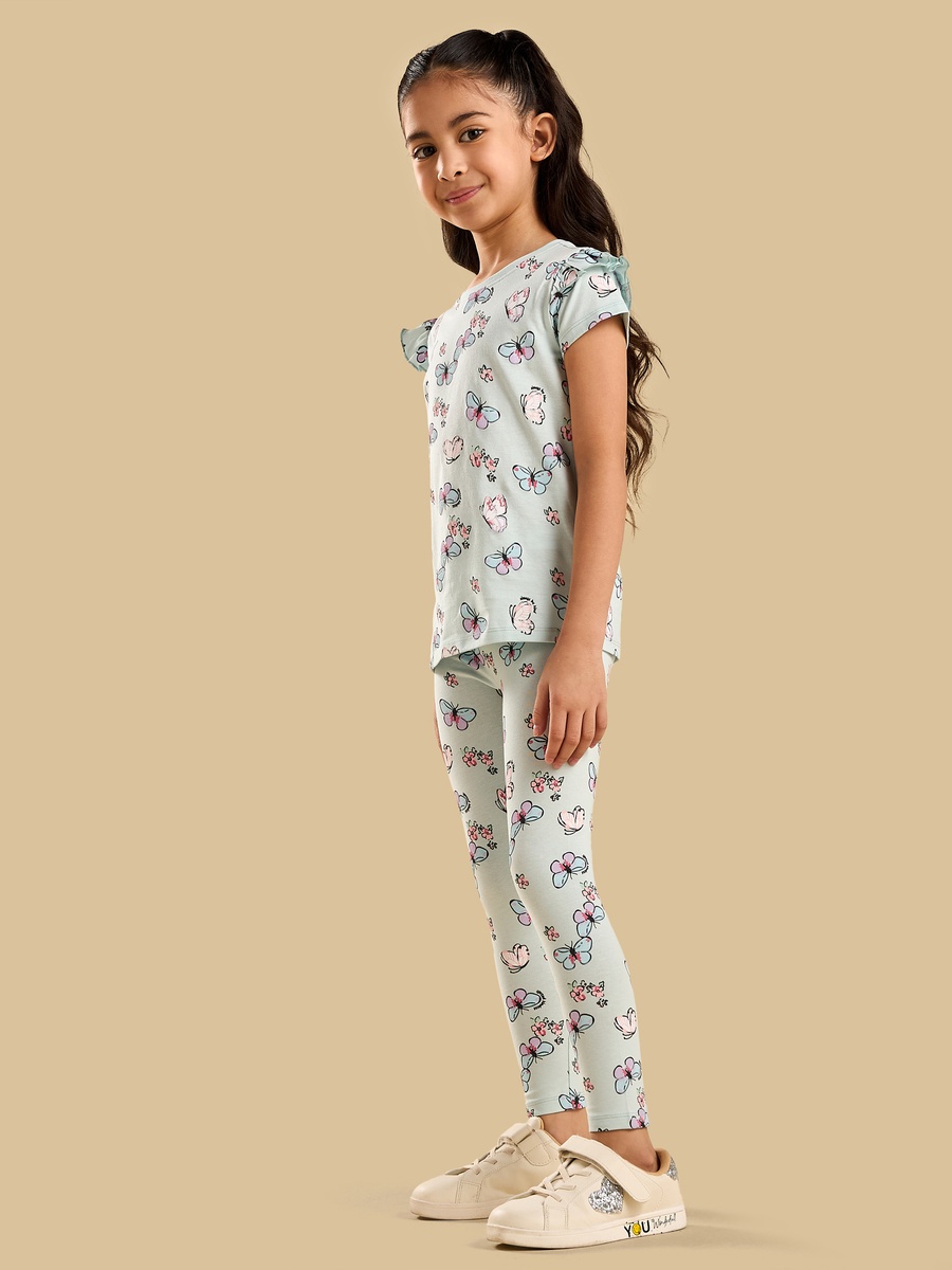 Butterfly Floral Print Full Length Leggings