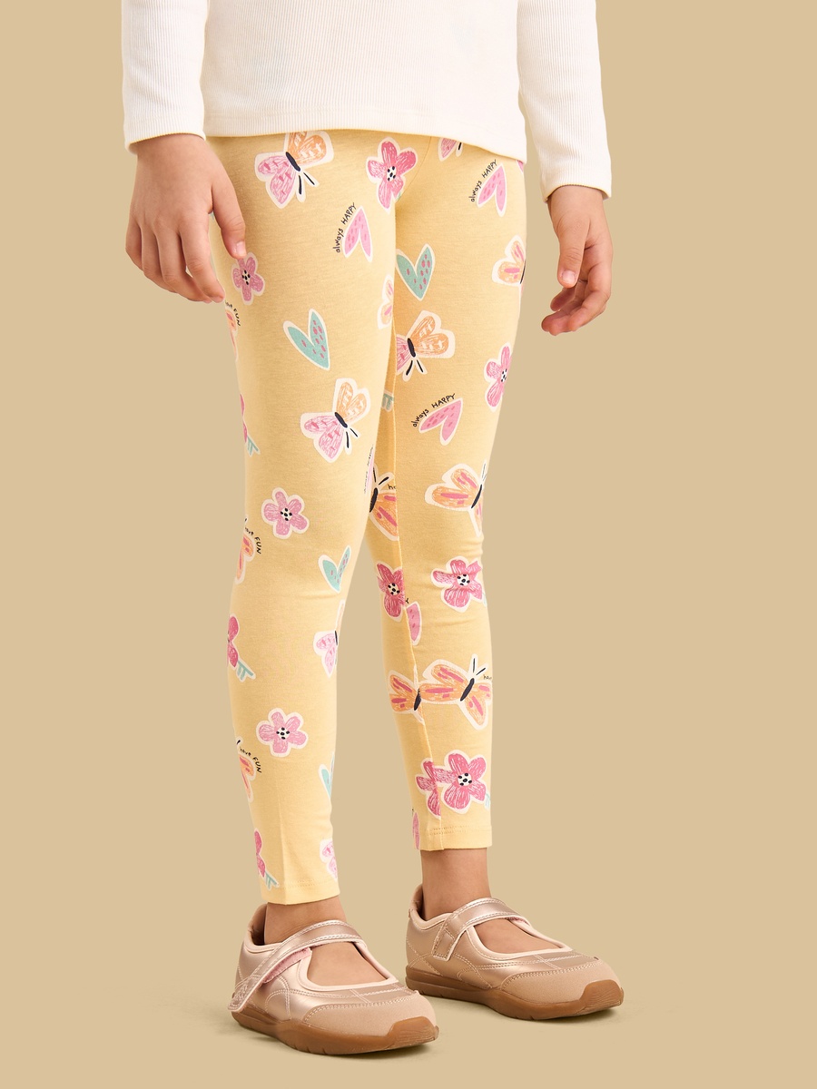 Butterly and Flower Print Leggings