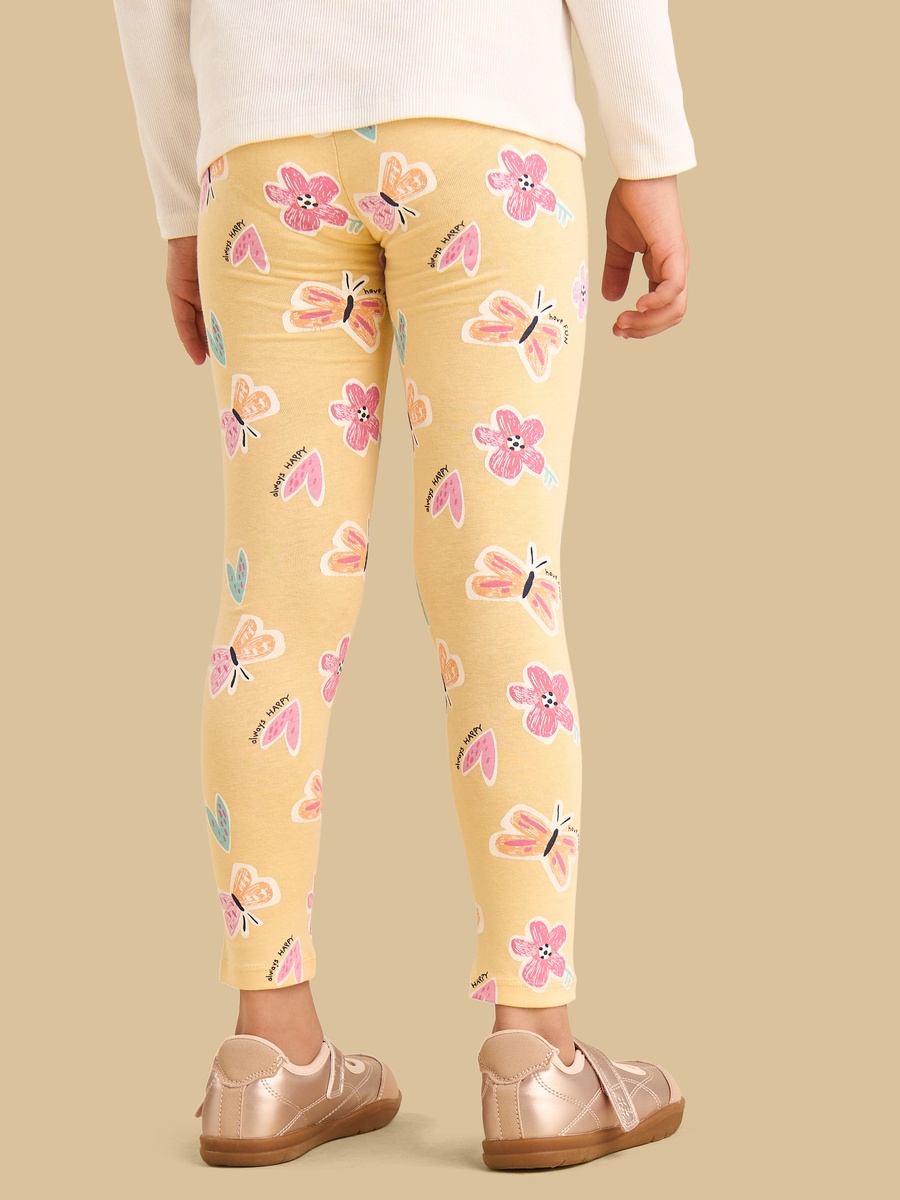 Butterly and Flower Print Leggings