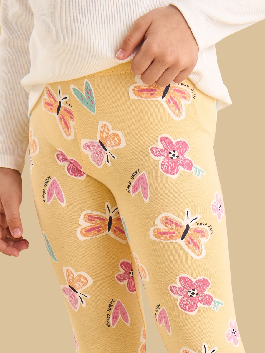 Butterly and Flower Print Leggings