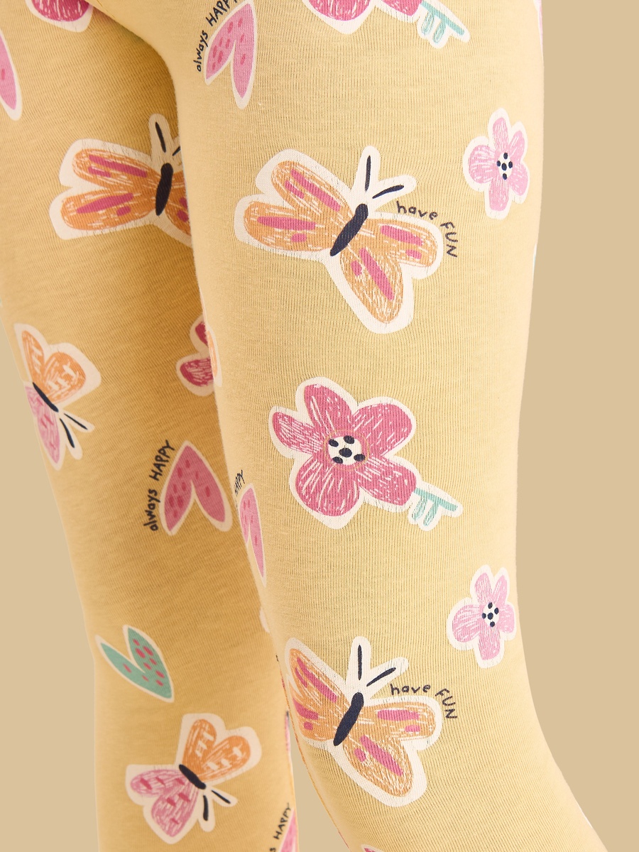 Butterly and Flower Print Leggings