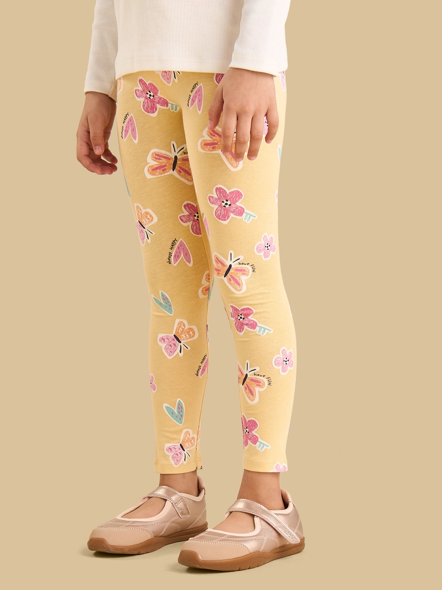 Butterly and Flower Print Leggings
