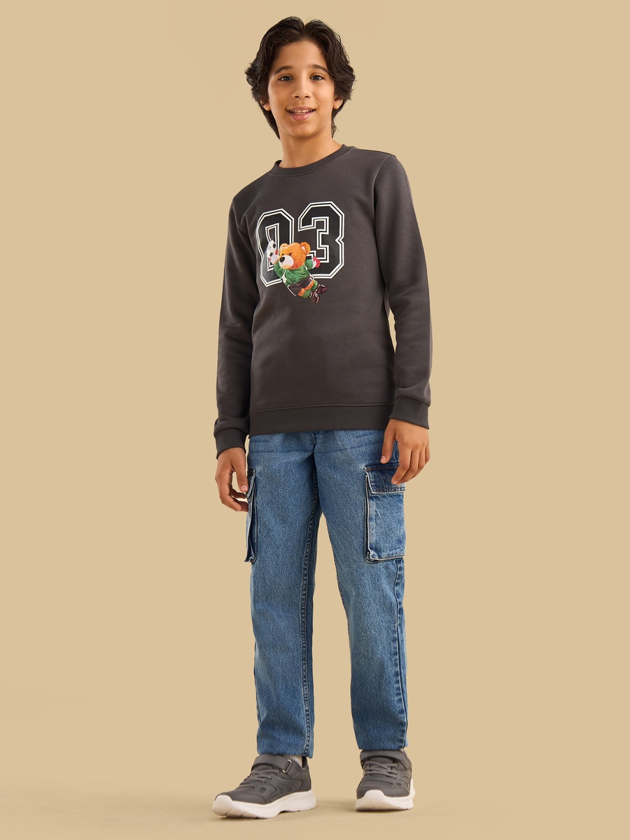 Bear Print Cotton Sweatshirt