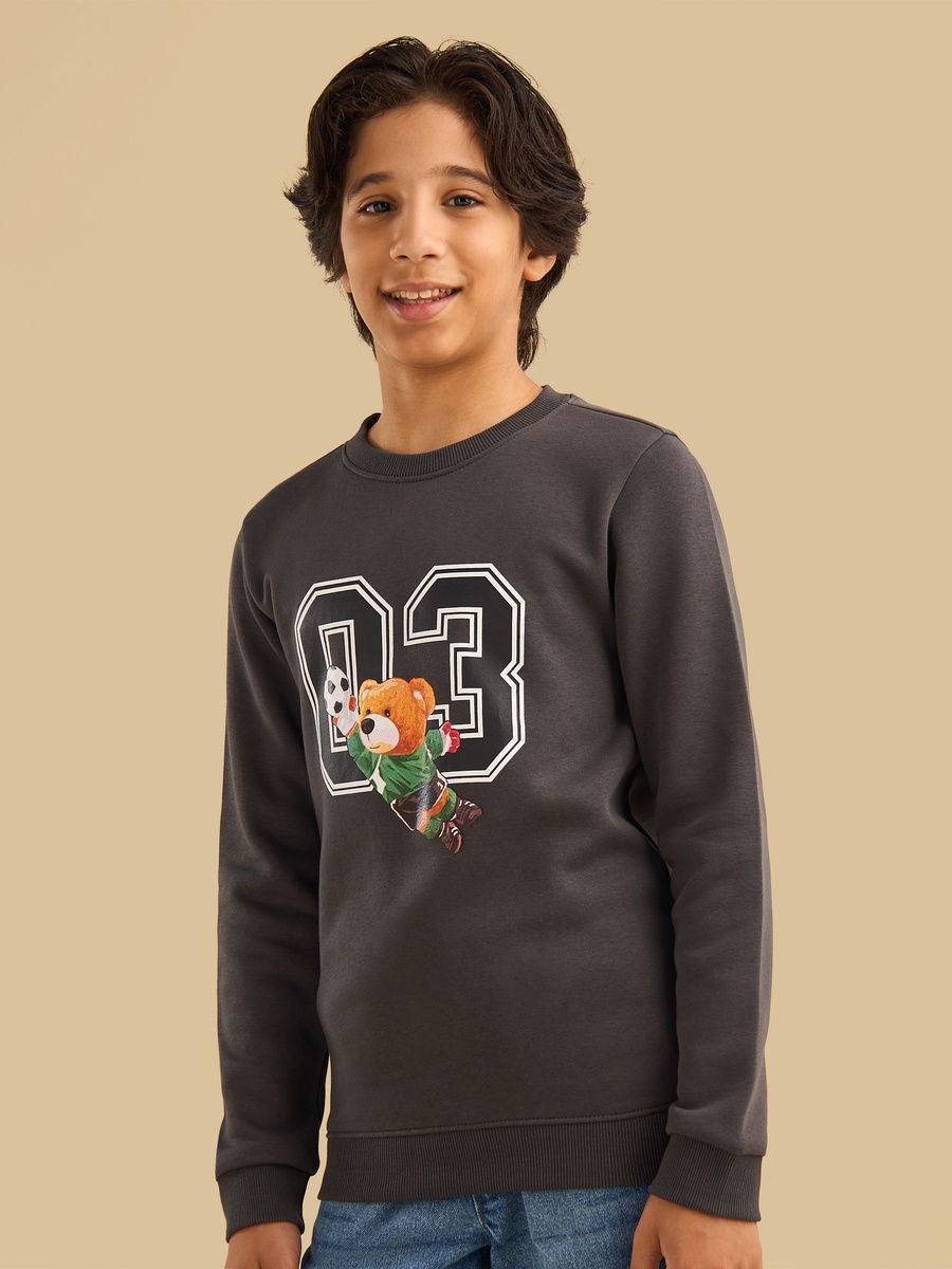 Bear Print Cotton Sweatshirt