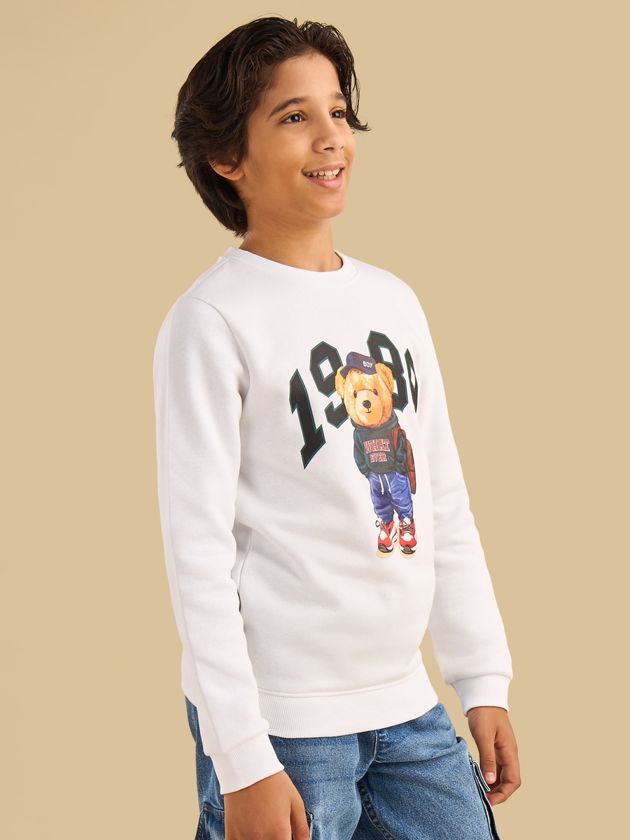Bear Print Cotton Sweatshirt
