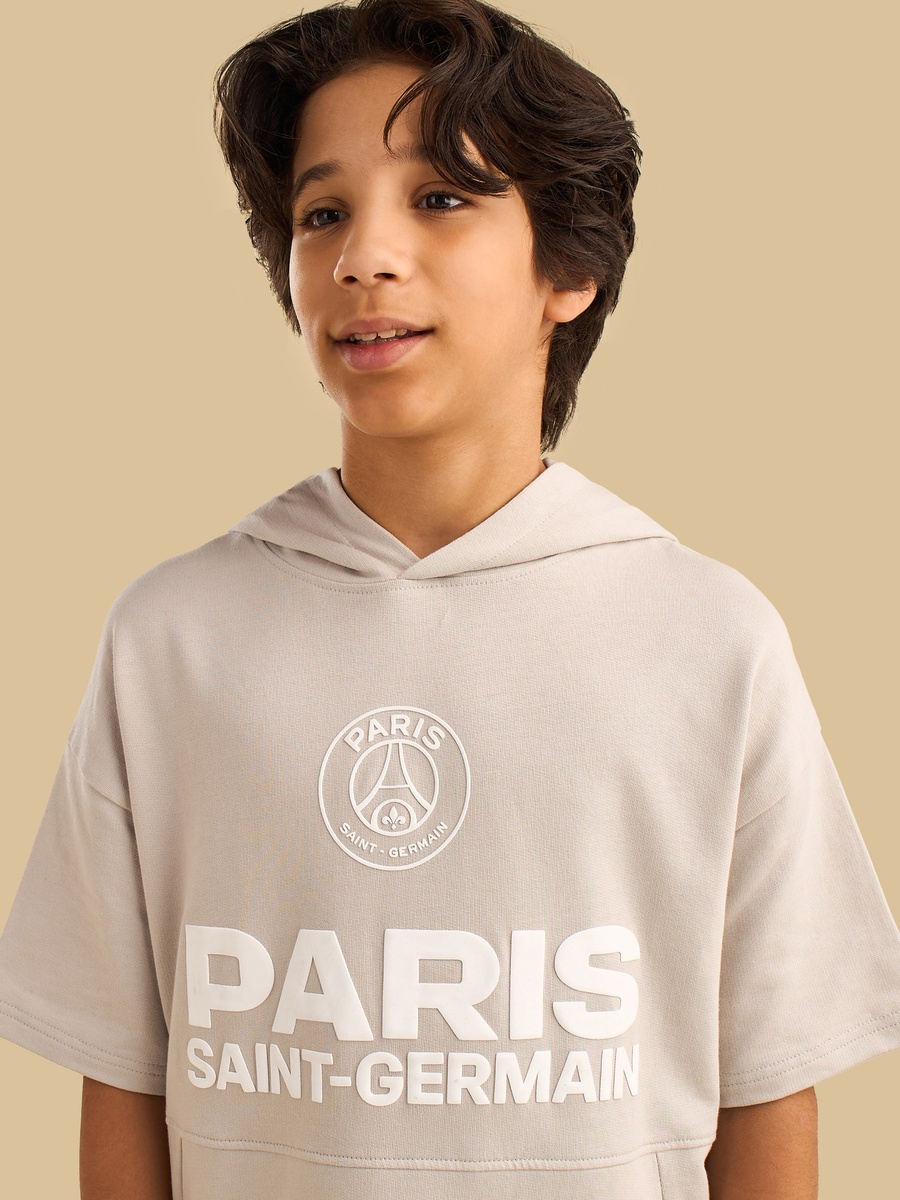 Paris Saint-Germain Print Cotton Hooded Sweatshirt