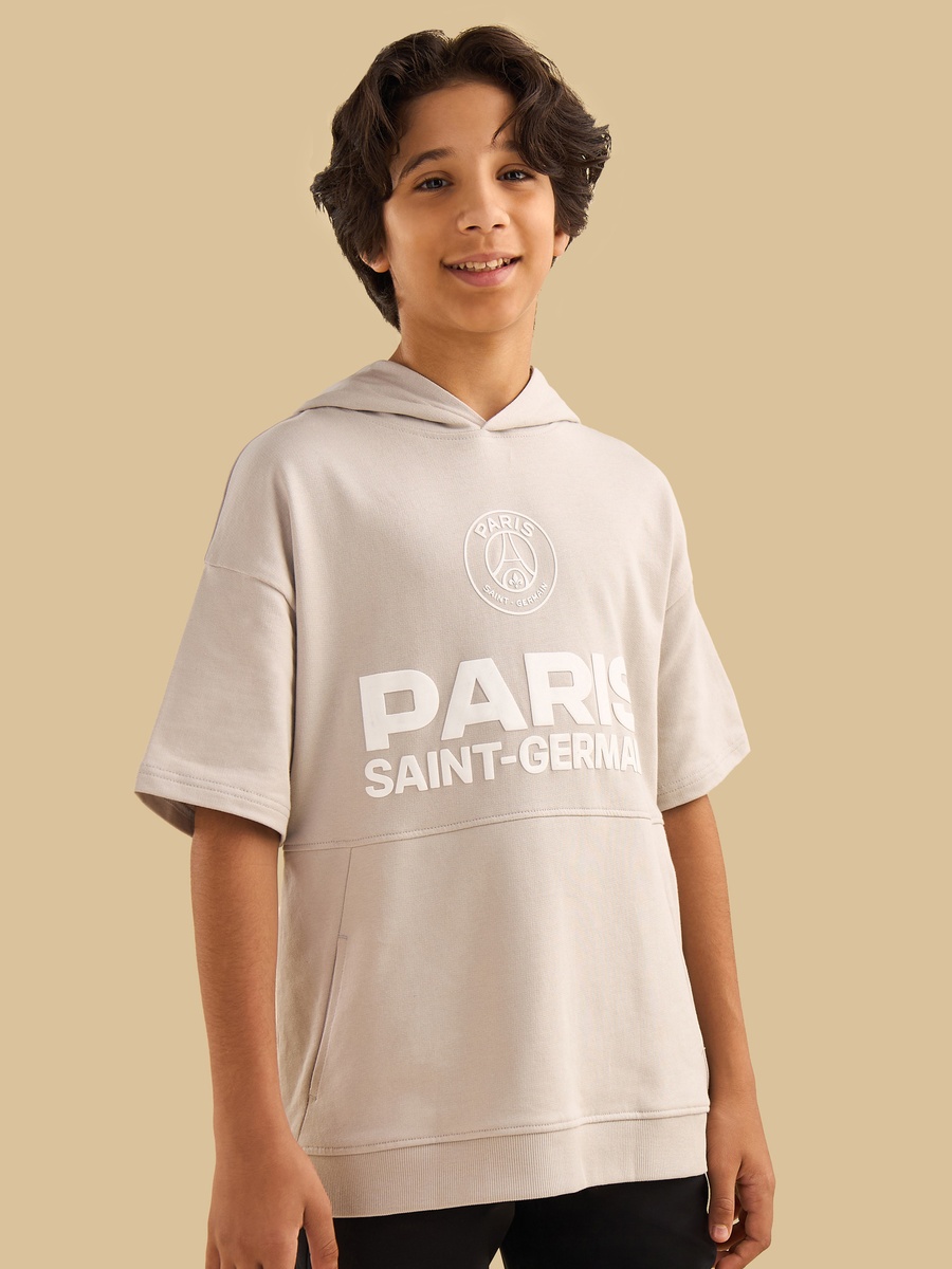 Paris Saint-Germain Print Cotton Hooded Sweatshirt