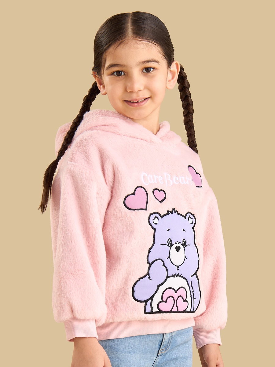 Care Bears Embroidered Plush Hooded Sweatshirt