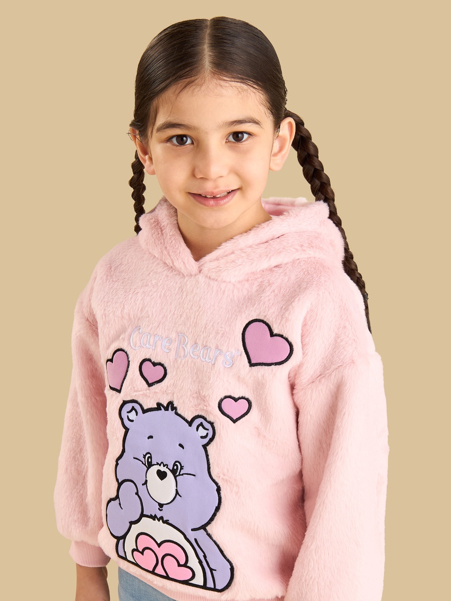 Care Bears Embroidered Plush Hooded Sweatshirt
