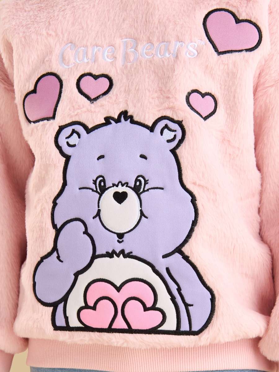 Care Bears Embroidered Plush Hooded Sweatshirt