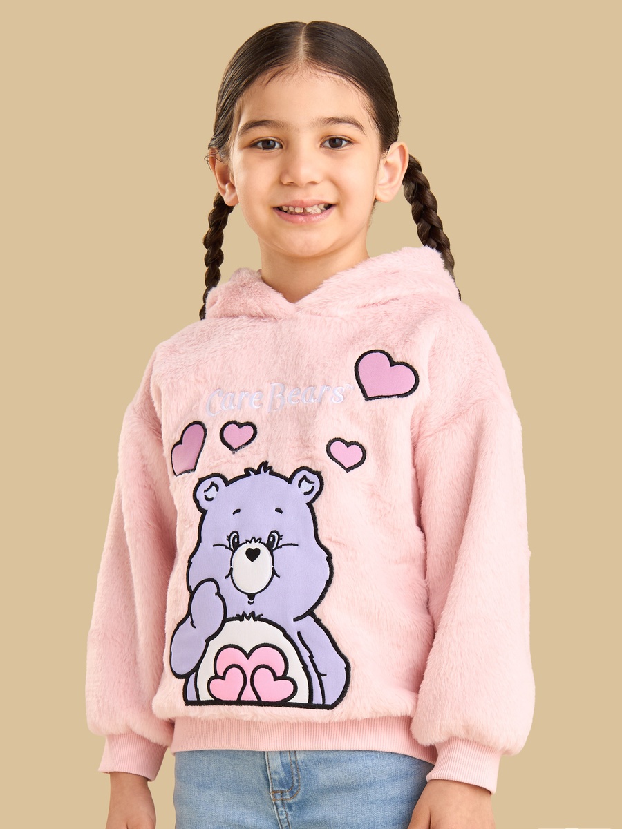 Care Bears Embroidered Plush Hooded Sweatshirt