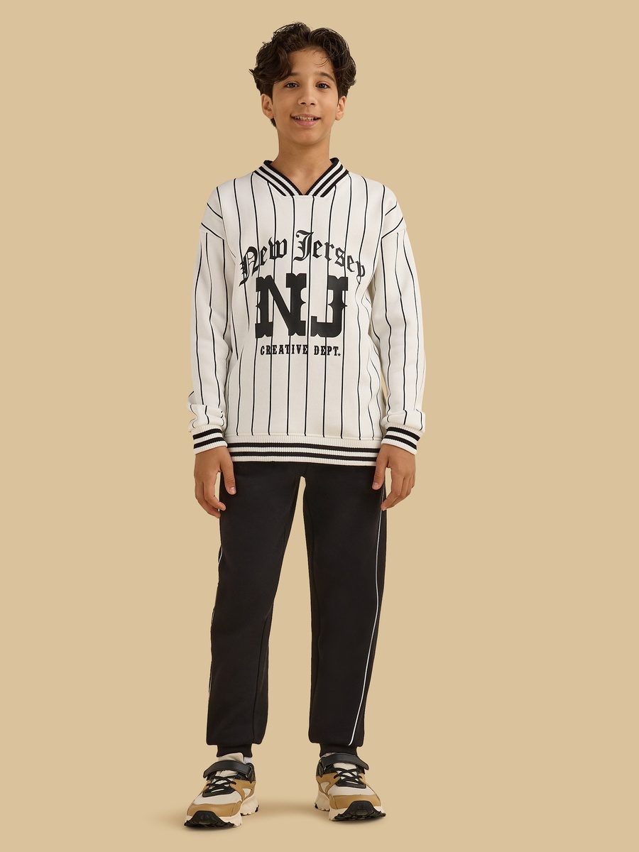 Striped V Neck Sweatshirt
