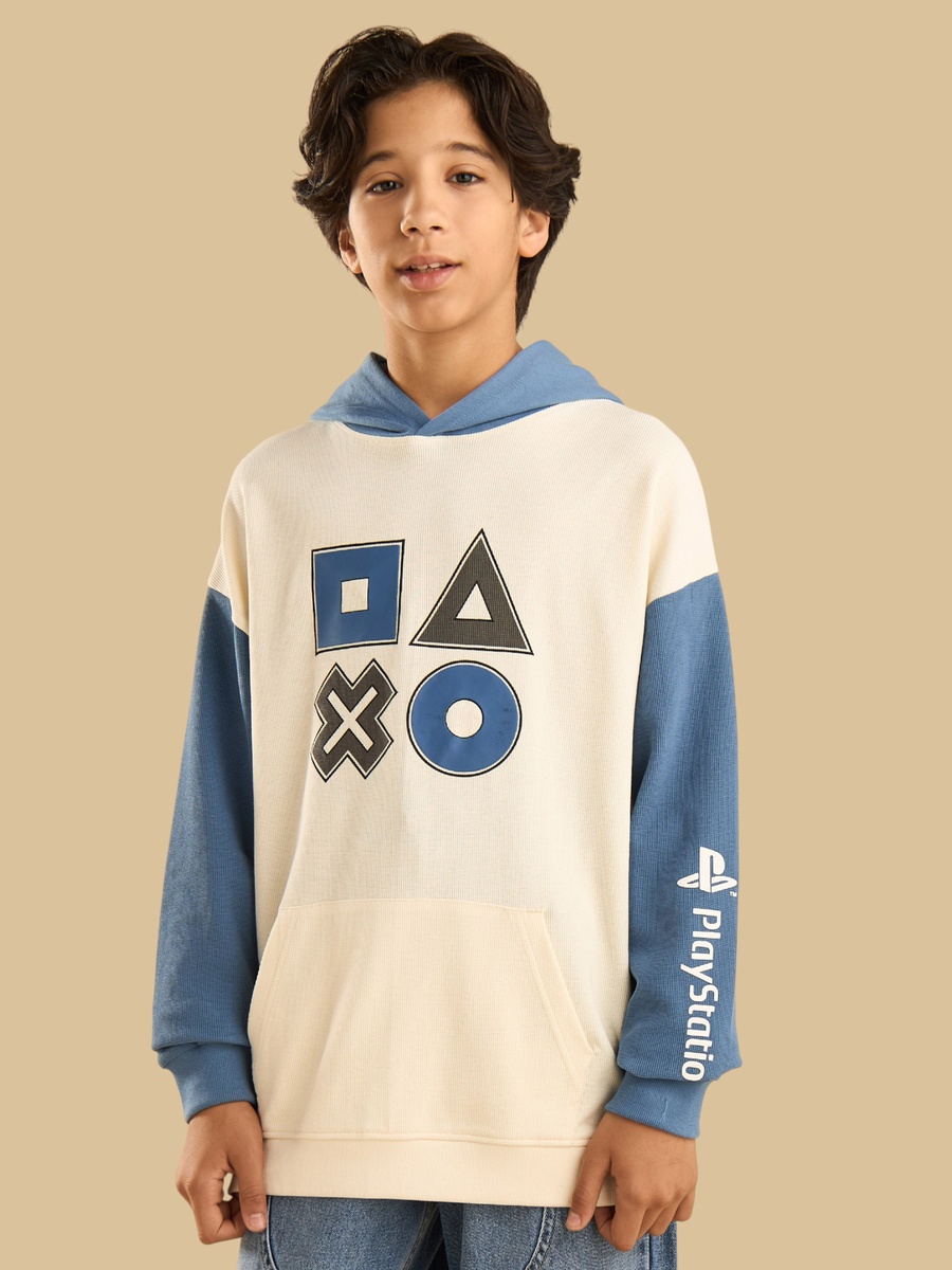 Playstation Print Hooded Cotton Sweatshirt