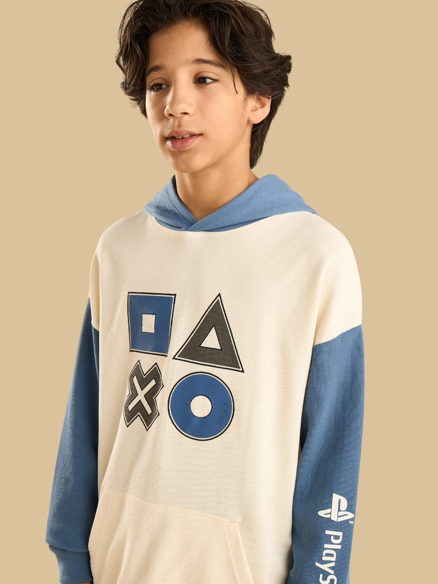 Playstation Print Hooded Cotton Sweatshirt