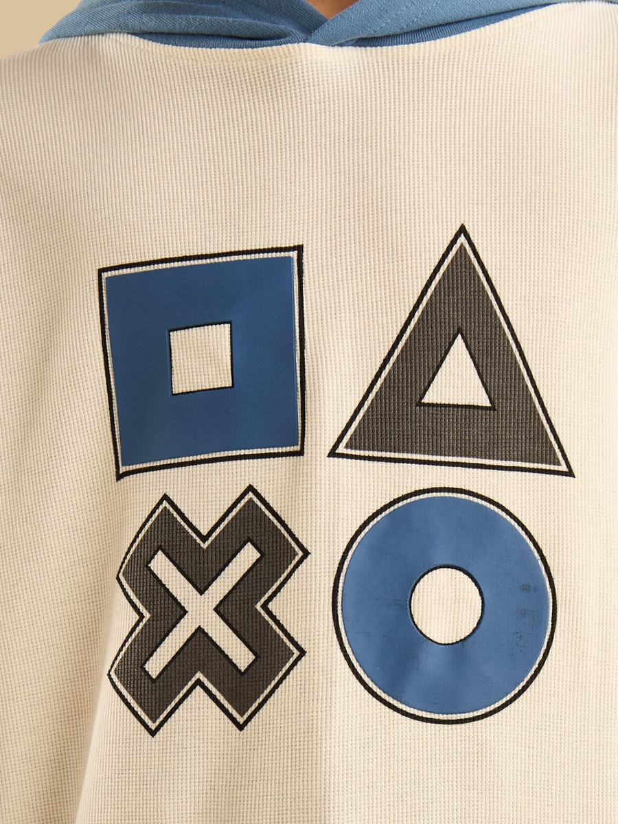 Playstation Print Hooded Cotton Sweatshirt