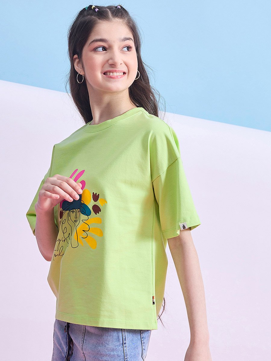 Girls Graphic Printed Short Sleeves T-Shirt
