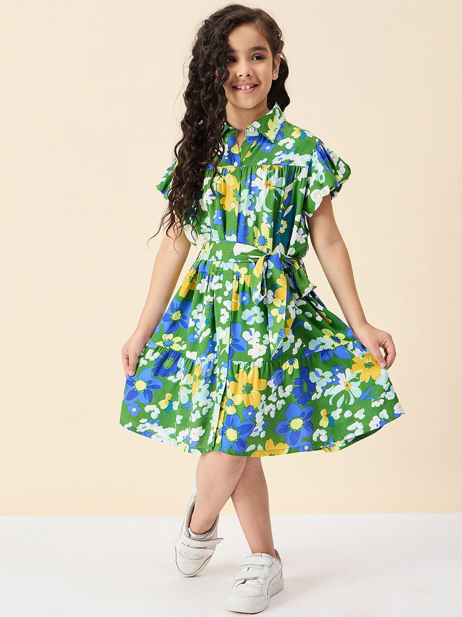 knee length dresses for ladies BEBE ORGANIC FLORA DRESS (2-5Y)  Klade Children's Boutique
