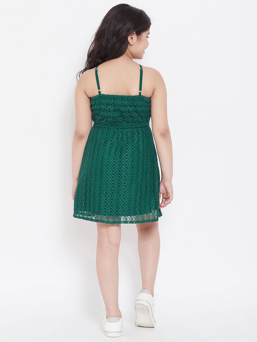 Girls Lace Halter Neck Frill Dress