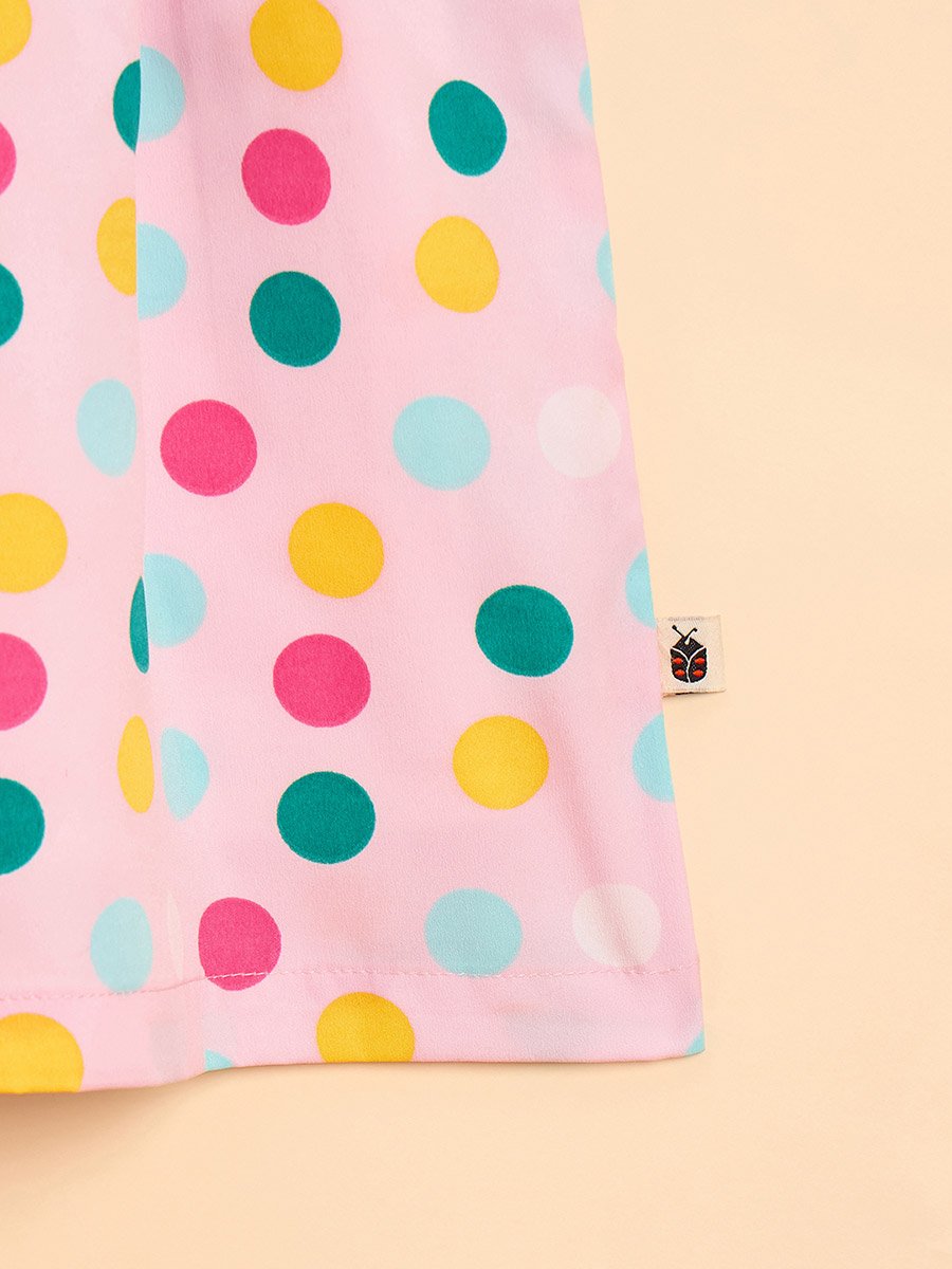 Girls Polka Dots Printed Sleeveless Dress