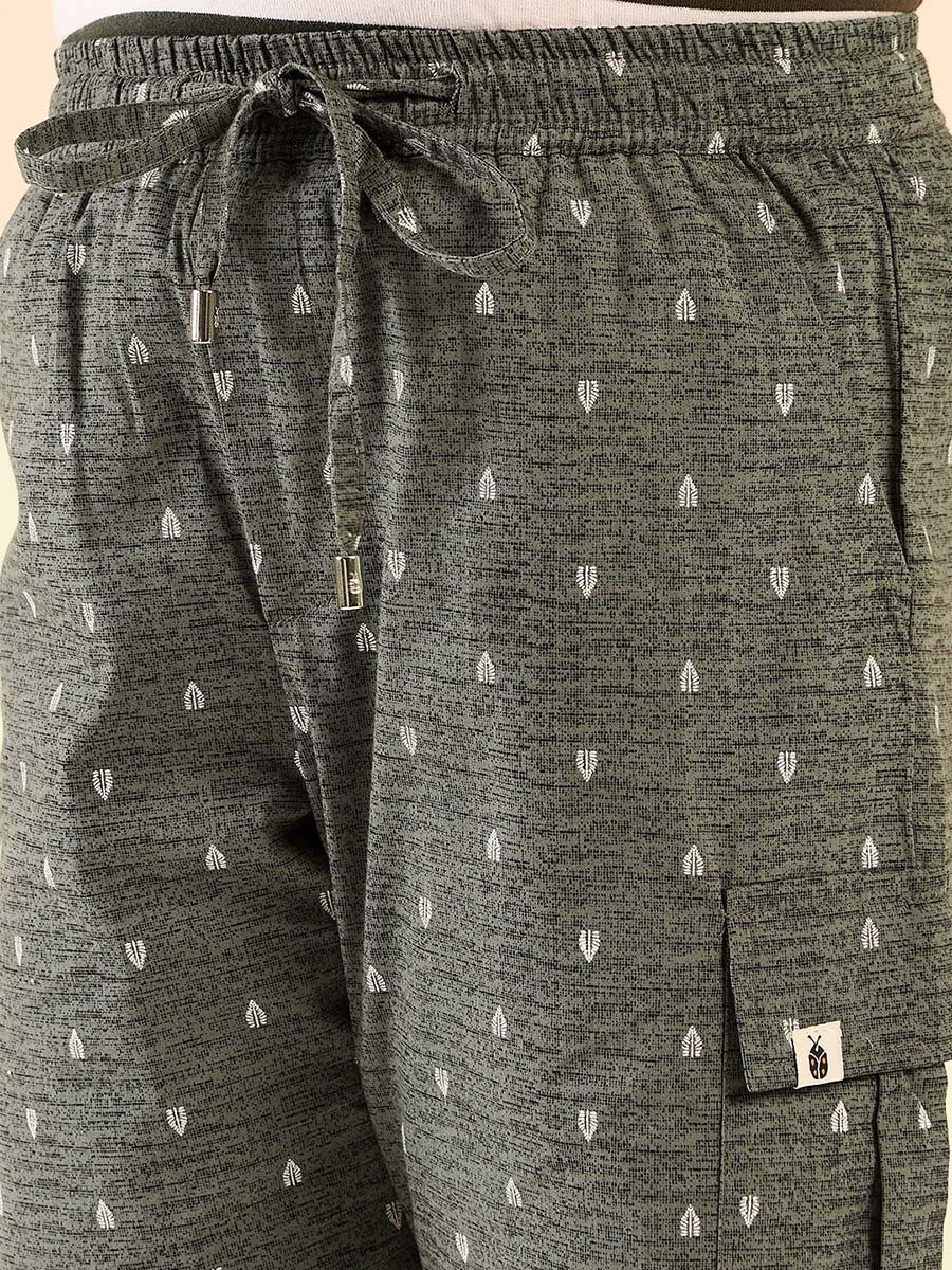 Boys Grey Cotton Abstract Print Shorts
