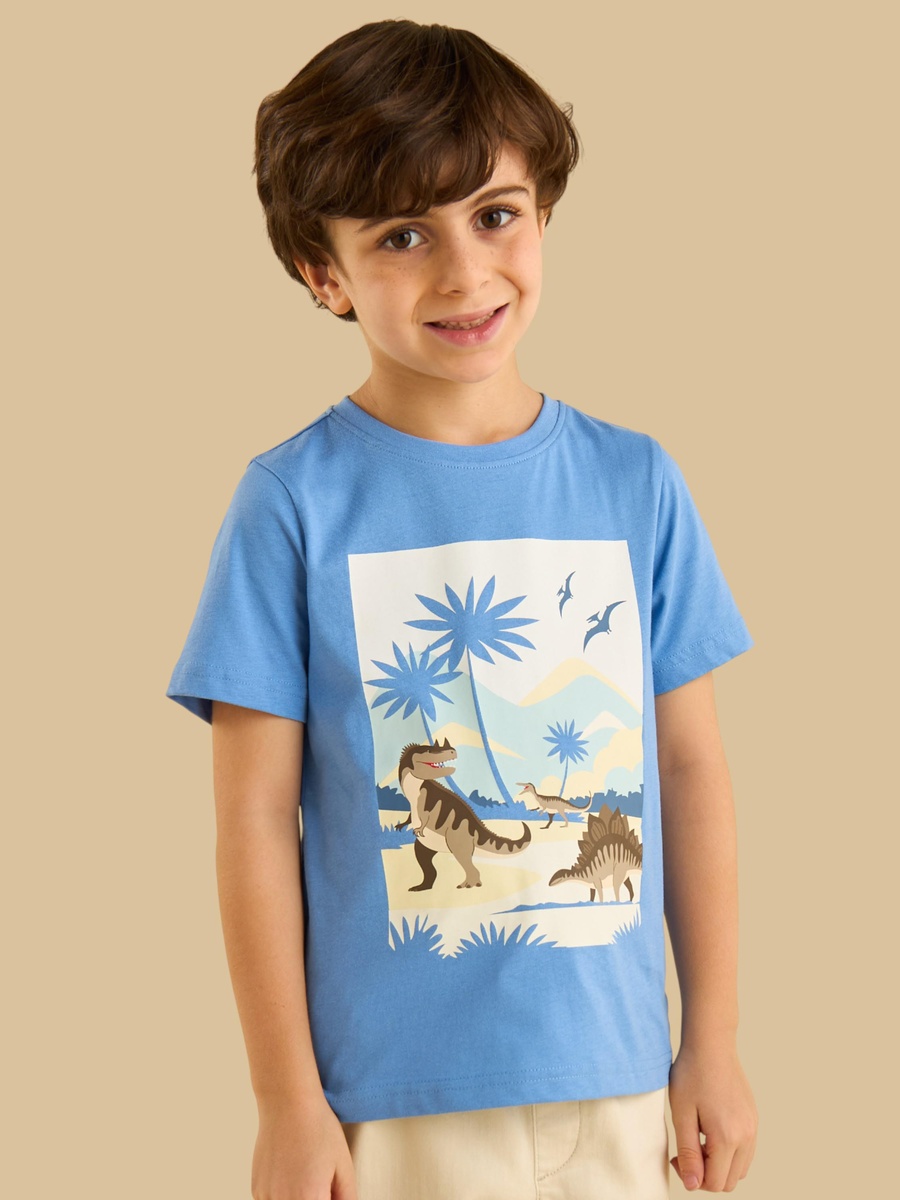 Dinosaur Print Cotton T-Shirt
