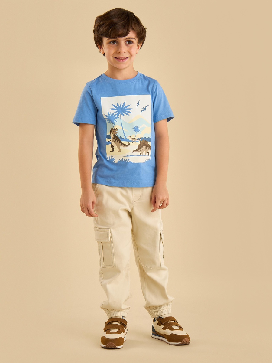 Dinosaur Print Cotton T-Shirt