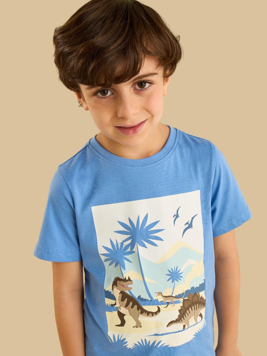 Dinosaur Print Cotton T-Shirt