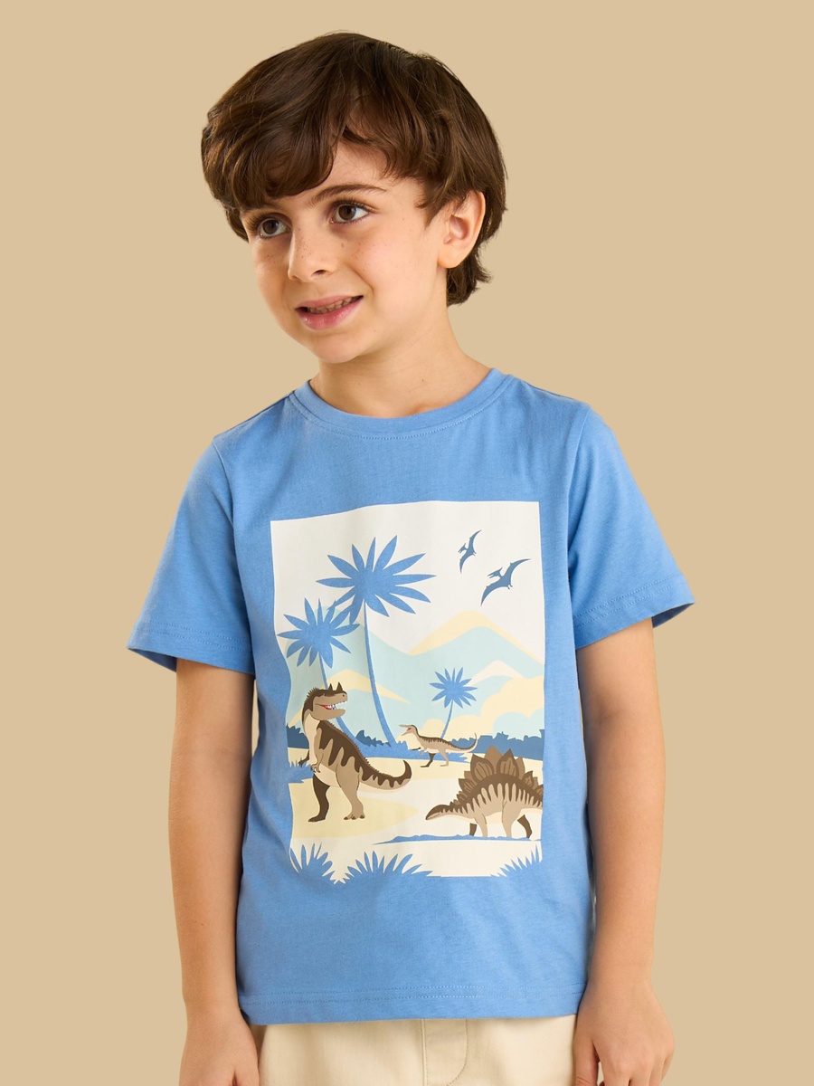 Dinosaur Print Cotton T-Shirt
