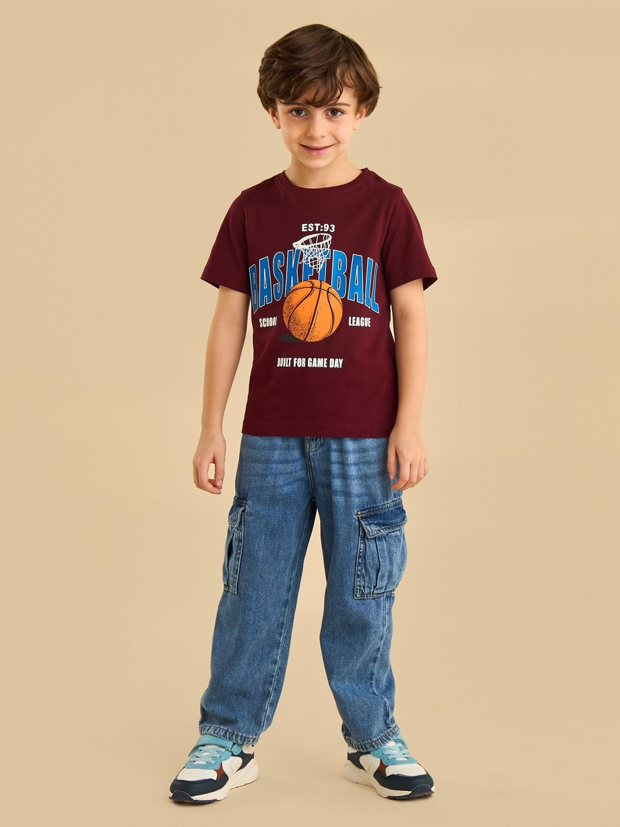 Basketball Print Cotton T-Shirt