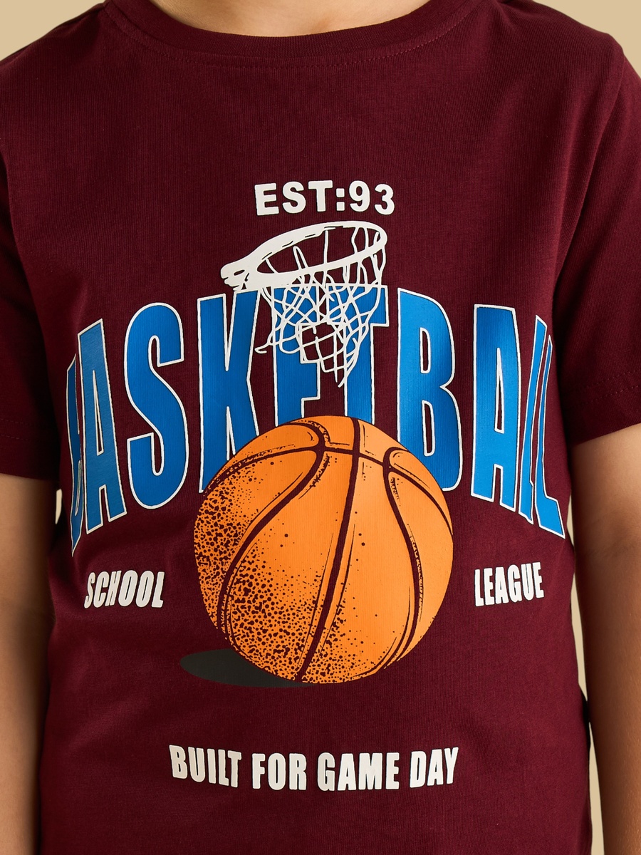 Basketball Print Cotton T-Shirt
