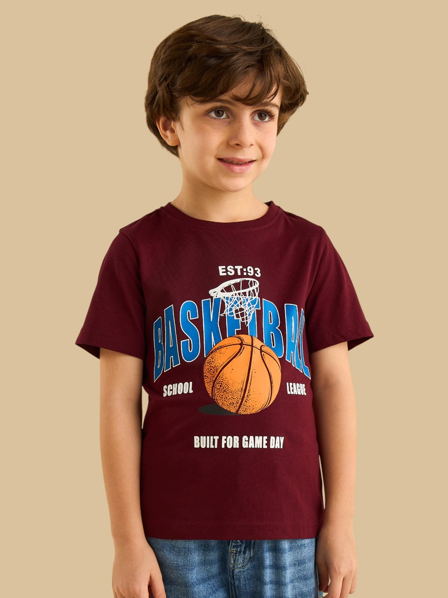 Basketball Print Cotton T-Shirt
