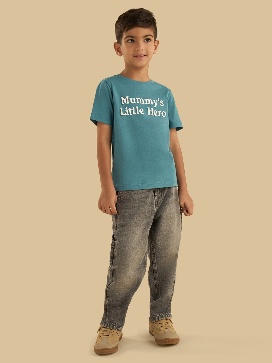 Slogan Print Cotton T-Shirt