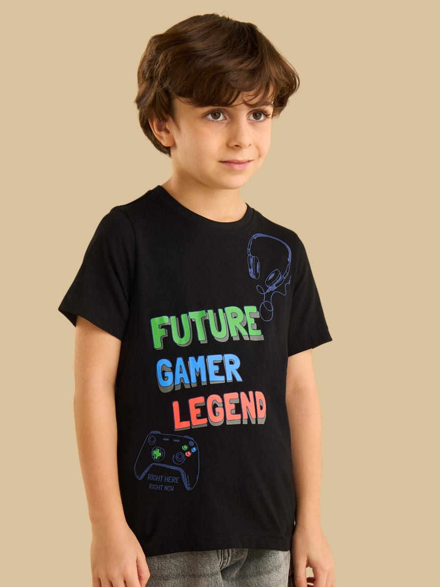 Gamer Print Cotton T-Shirt